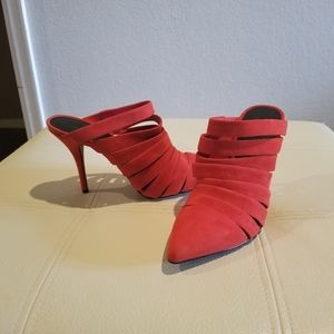 BNWOT Alexander Wang Orange Suede Strappy Mule